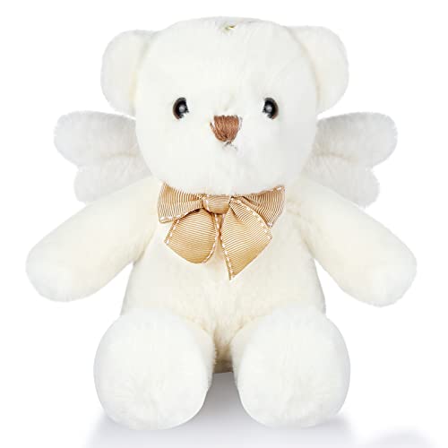 HyDren cream white angel bear stuffed animal with soft wings