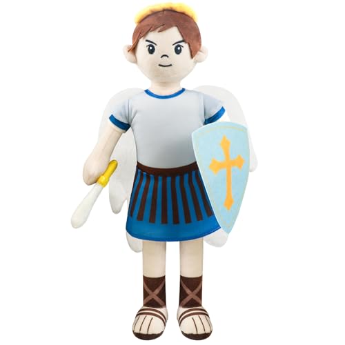 Saint Michael guardian angel plush doll with wings